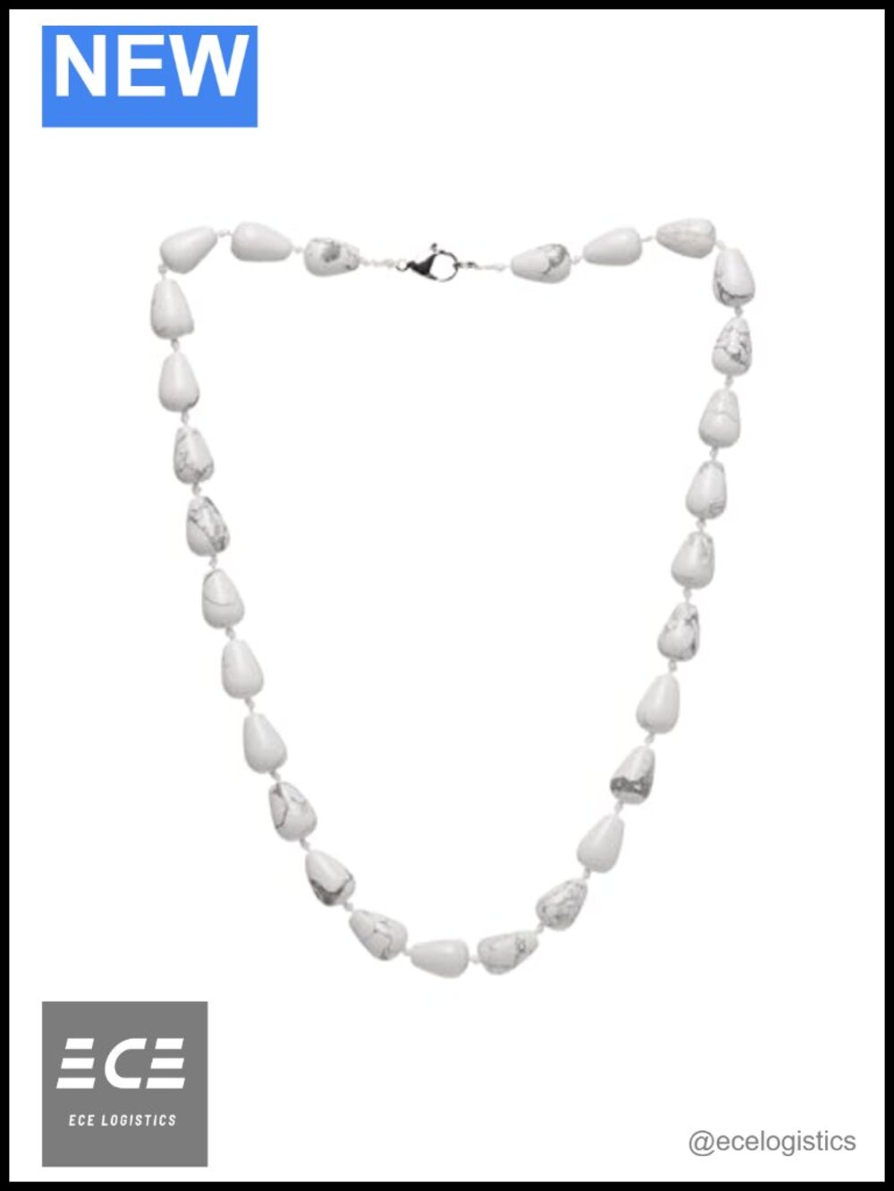Handmade Natural Gemstone Beaded Necklace Stainless Steel Lobster Clasp 19 In